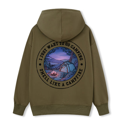 Just Want To Go Camping Back-Printed Hoodie