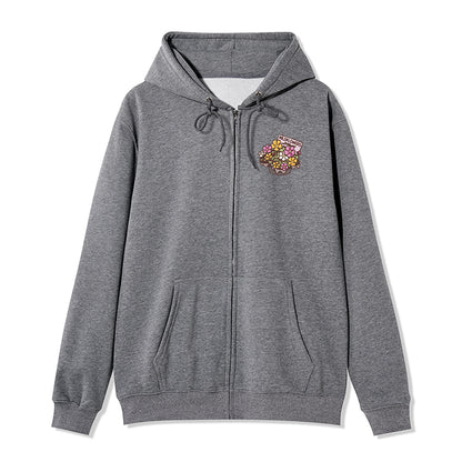 Freeleaf Flourishing Garden Nature Inspired Unisex Fleece Full-Zip Hoodie
