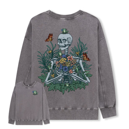 Freeleaf Rebirth in Bloom Unisex Nature Inspired Washed Sweatshirt