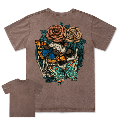 Floral Skull Washed Tee