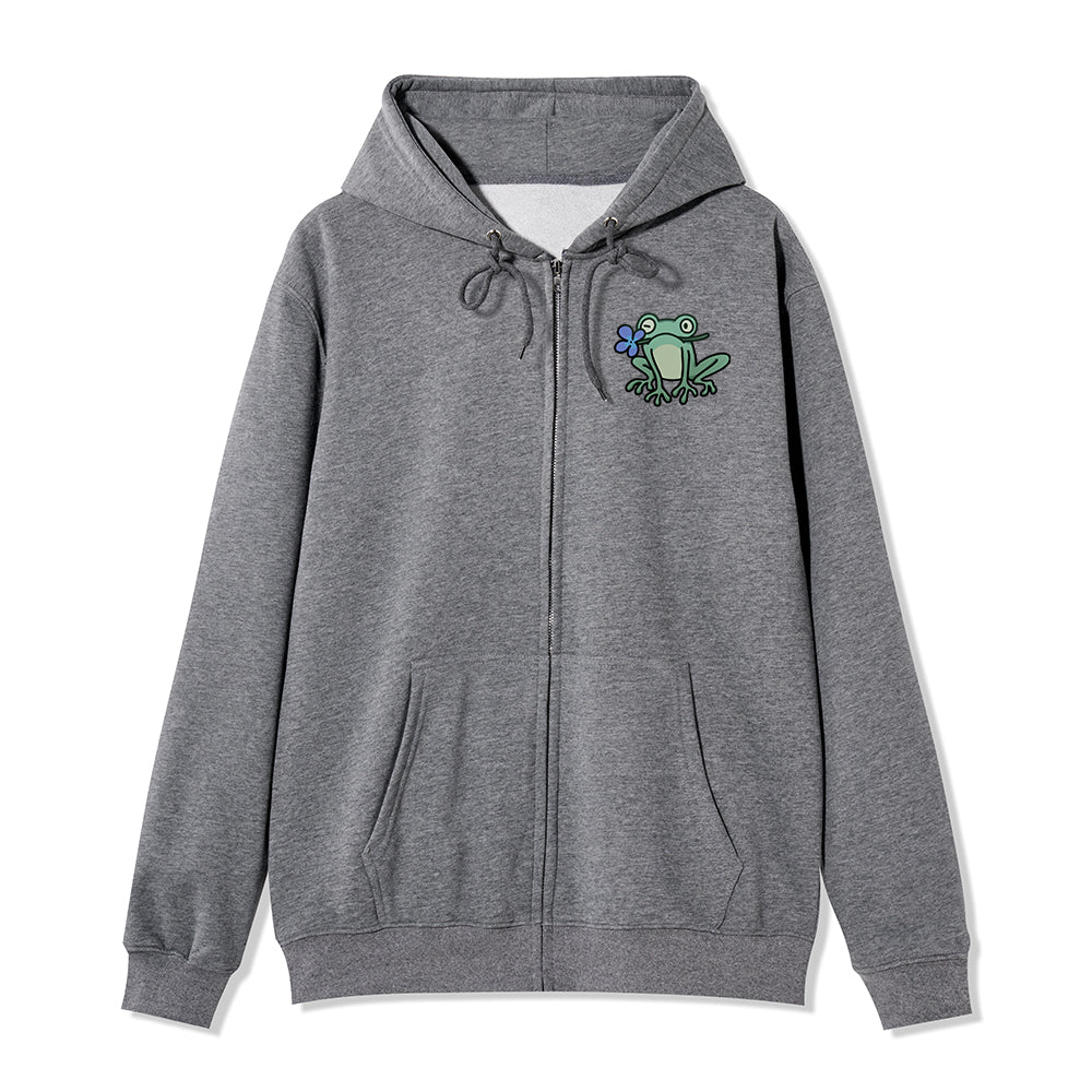 Freeleaf Rebirth in Bloom Unisex Nature Inspired Fleece Full-Zip Hoodie