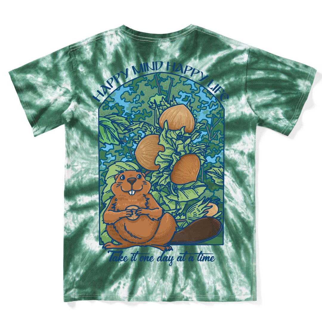 Happy Mind Happy Life Tie Dye Tee