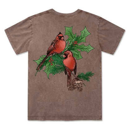Christmas Cardinal Washed Tee