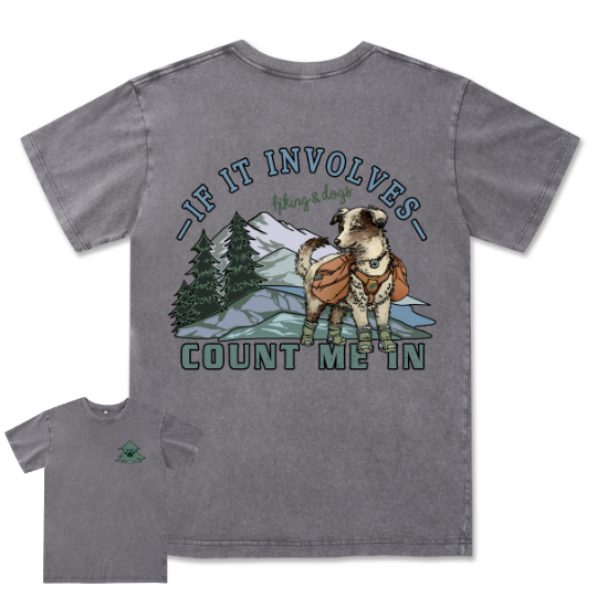 Hiking & Dogs Adventure Washed Tee