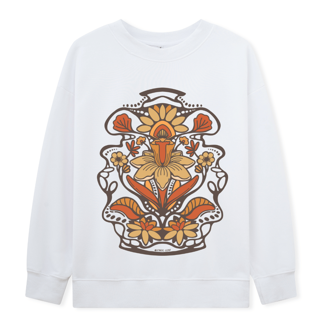 Spring Flower Front-printed Sweatshirt
