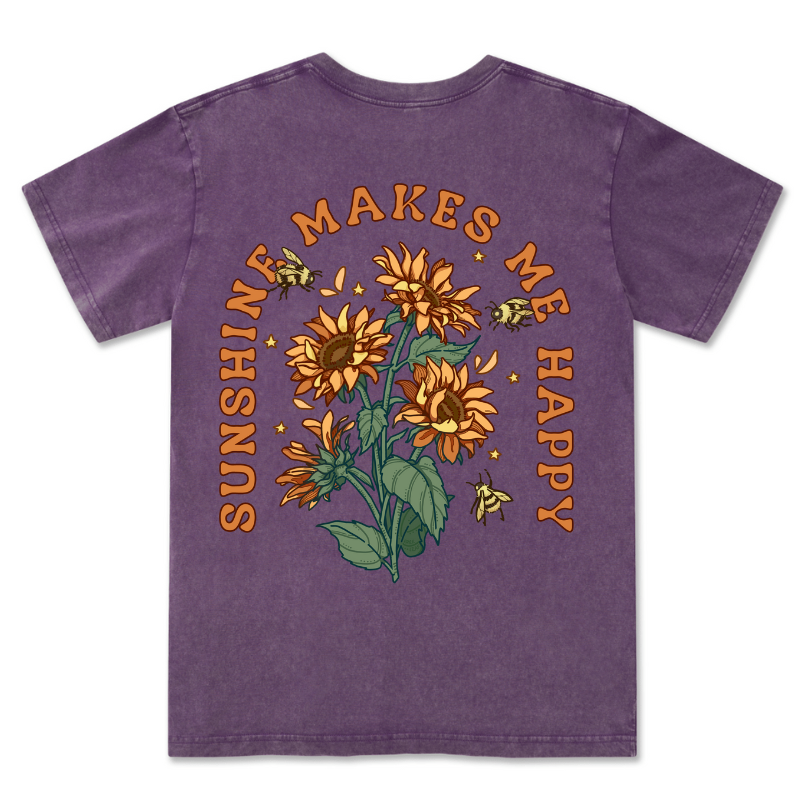 Freeleaf Sunshine Makes Me Happy Washed Tee