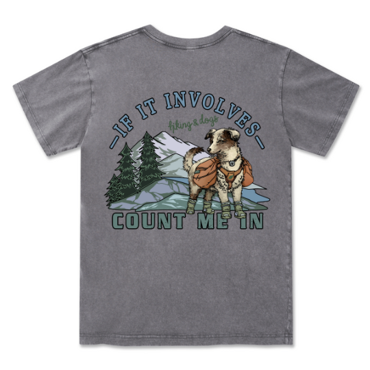 Hiking & Dogs Adventure Washed Tee