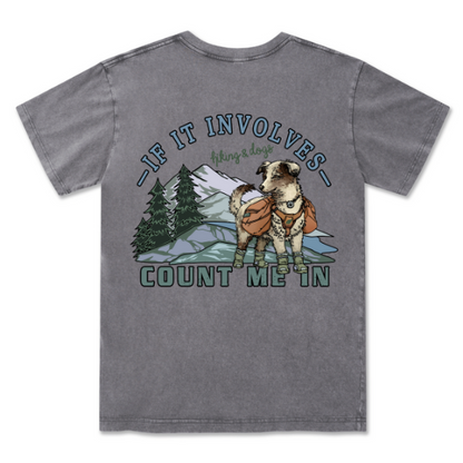 Hiking & Dogs Adventure Washed Tee