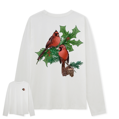 Christmas Cardinal Long Sleeve Top