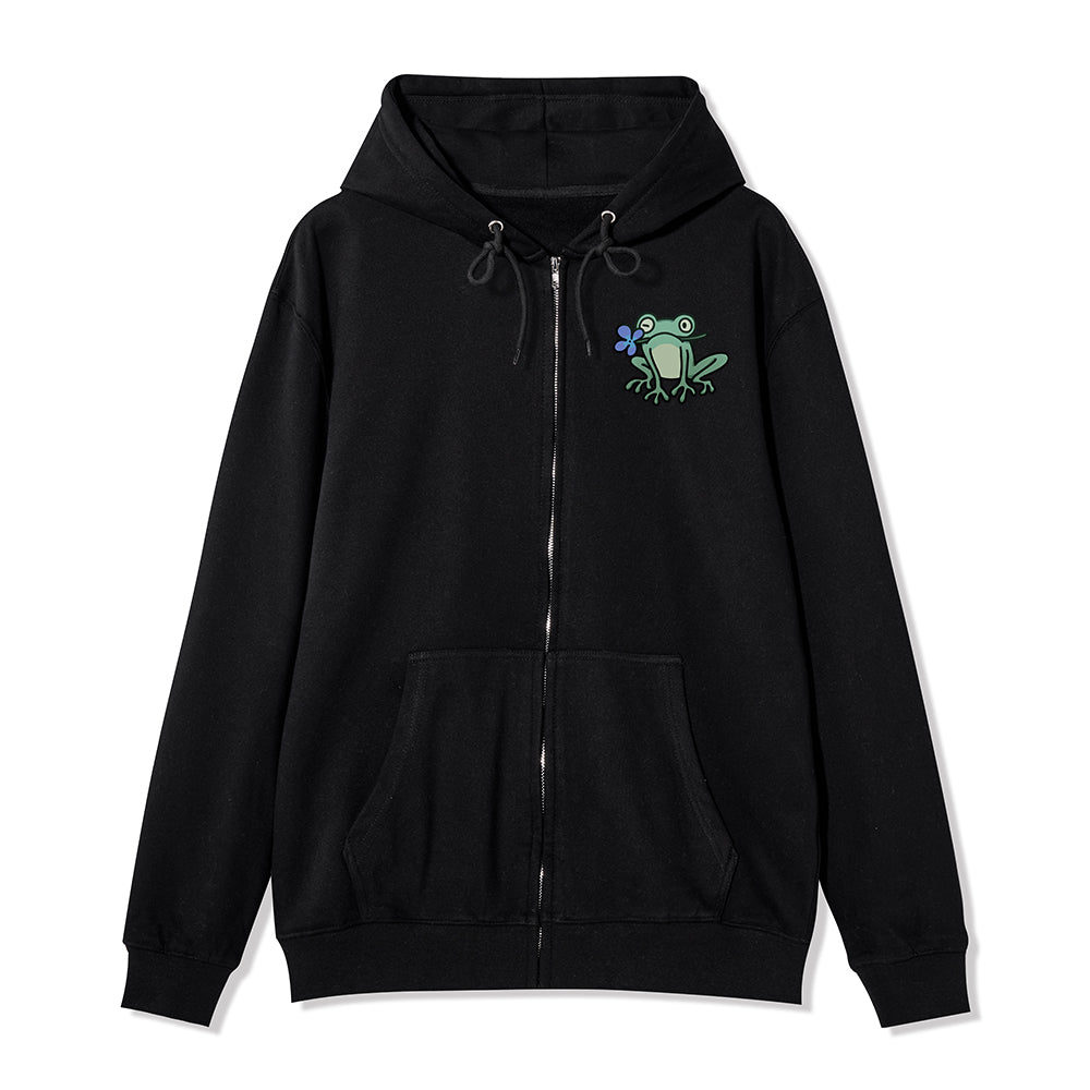Freeleaf Rebirth in Bloom Unisex Nature Inspired Fleece Full-Zip Hoodie