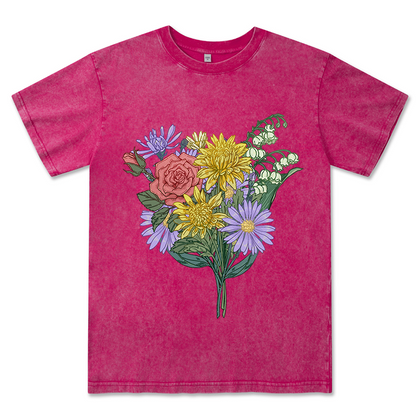 Symphony of Flowers Unisex Washed Tee