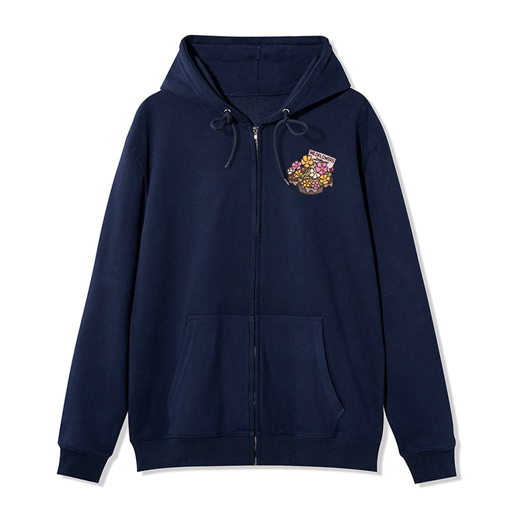 Freeleaf Flourishing Garden Nature Inspired Unisex Fleece Full-Zip Hoodie