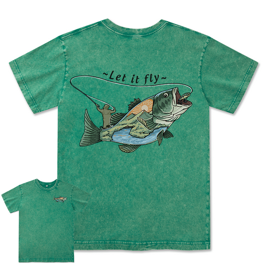 Freeleaf Forest Fins at Lake Fork Unisex Washed Tee