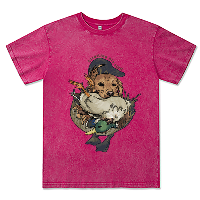 Freeleaf Hunting Dogs Strutting His Stuff Unisex Washed Tee