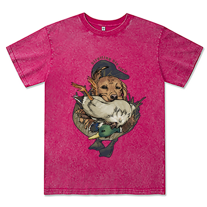 Freeleaf Hunting Dogs Strutting His Stuff Unisex Washed Tee