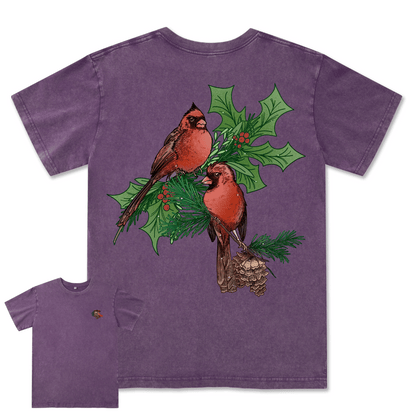 Christmas Cardinal Washed Tee
