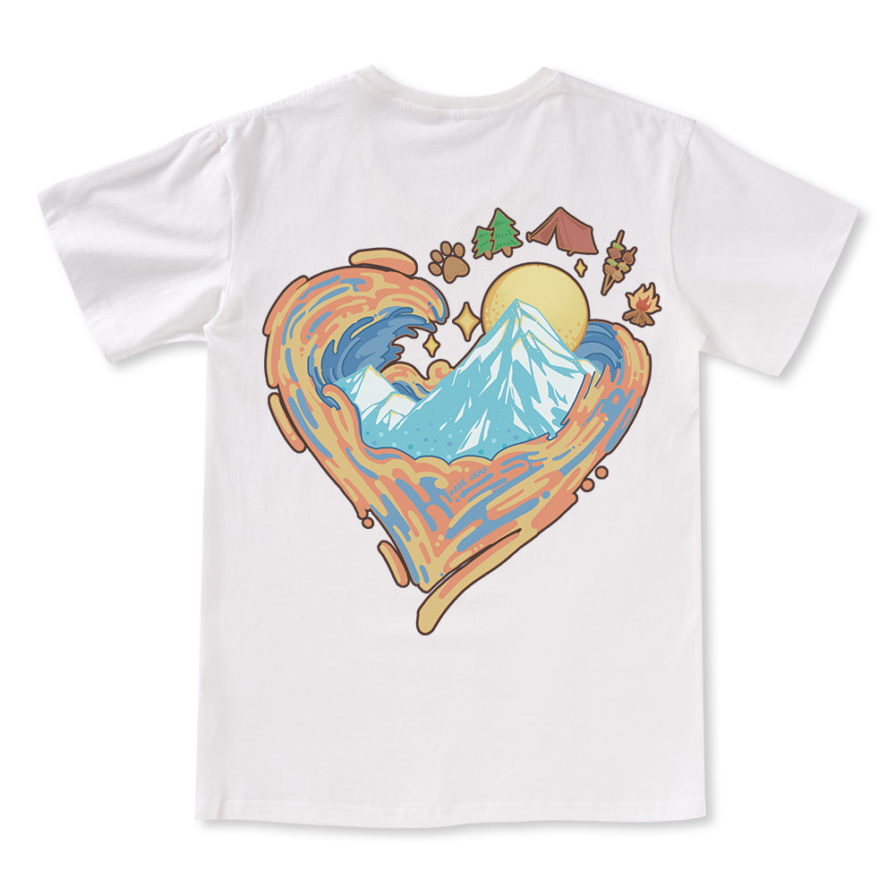 Freeleaf Heart of Wilderness Camping Unisex V-neck Tee