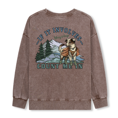 Hiking & Dogs Adventure Washed Sweatshirt