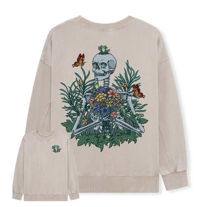 Freeleaf Rebirth in Bloom Unisex Nature Inspired Washed Sweatshirt