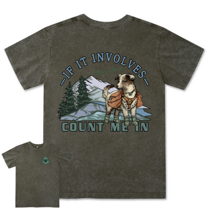 Hiking & Dogs Adventure Washed Tee