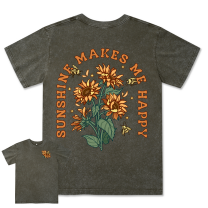 Freeleaf Sunshine Makes Me Happy Washed Tee