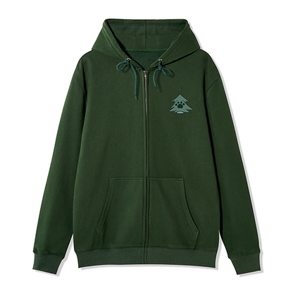 Freeleaf Hiking & Dogs Adventure Unisex Nature Inspired Fleece Full-Zip Hoodie