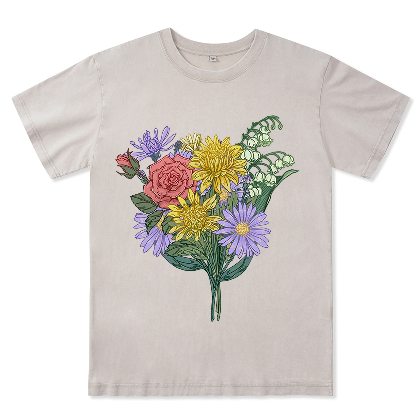 Symphony of Flowers Unisex Washed Tee