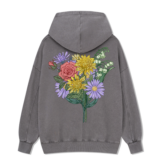 Freeleaf Symphony of Flowers Unisex Nature Inspired Hoodie