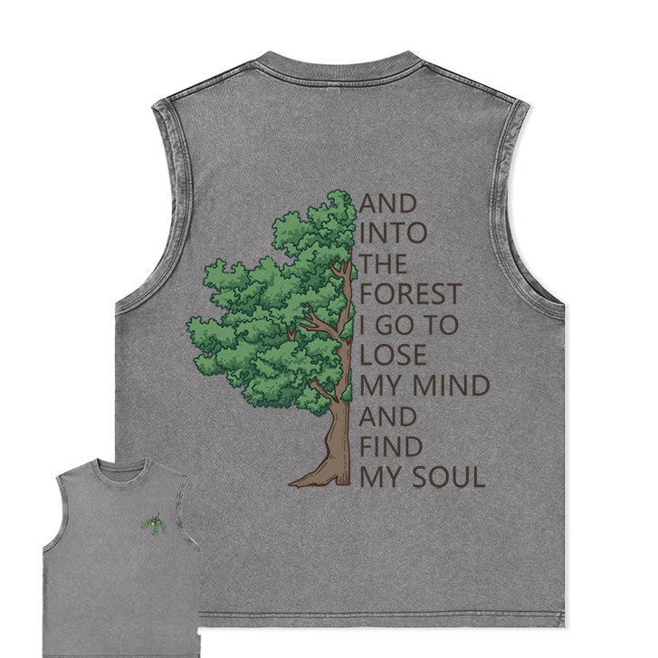 Freeleaf Into Forest And Find My Soul Unisex Washed Tank Tops