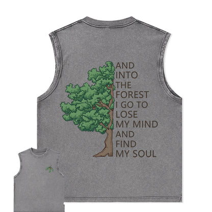 Freeleaf Into Forest And Find My Soul Unisex Washed Tank Tops