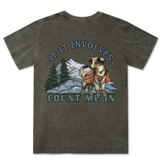 Hiking & Dogs Adventure Washed Tee
