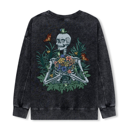 Freeleaf Rebirth in Bloom Unisex Nature Inspired Washed Sweatshirt