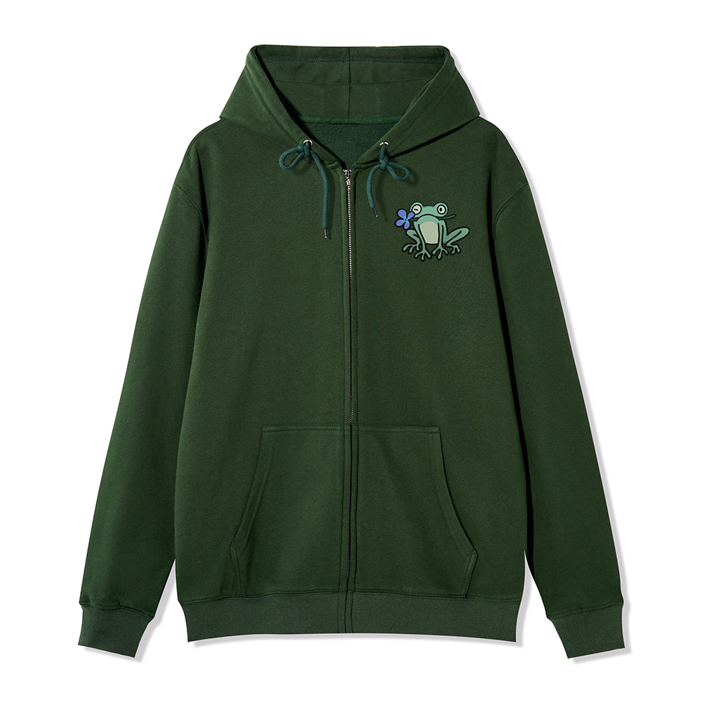 Freeleaf Rebirth in Bloom Unisex Nature Inspired Fleece Full-Zip Hoodie