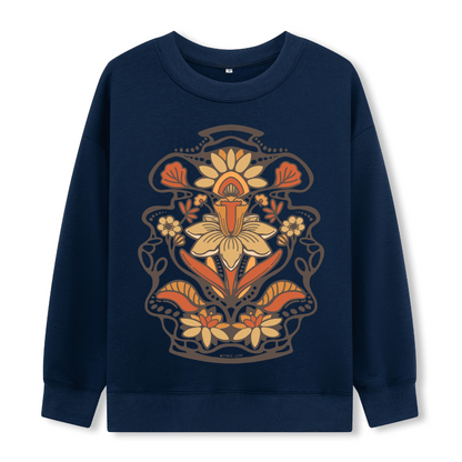 Spring Flower Front-printed Sweatshirt