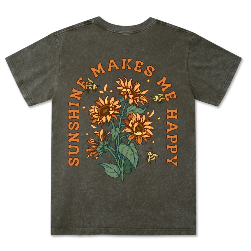 Freeleaf Sunshine Makes Me Happy Washed Tee