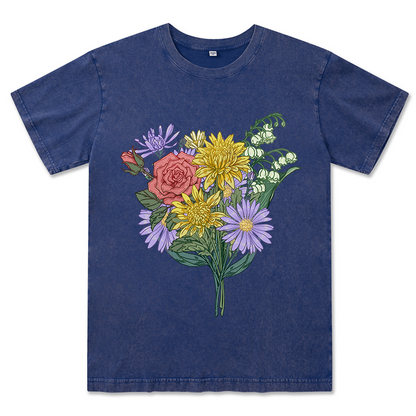 Symphony of Flowers Unisex Washed Tee