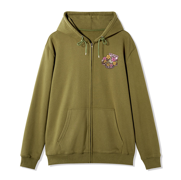 Freeleaf Flourishing Garden Nature Inspired Unisex Fleece Full-Zip Hoodie