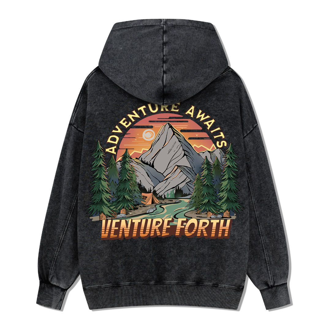 Adventure Awaits Washed Hoodie