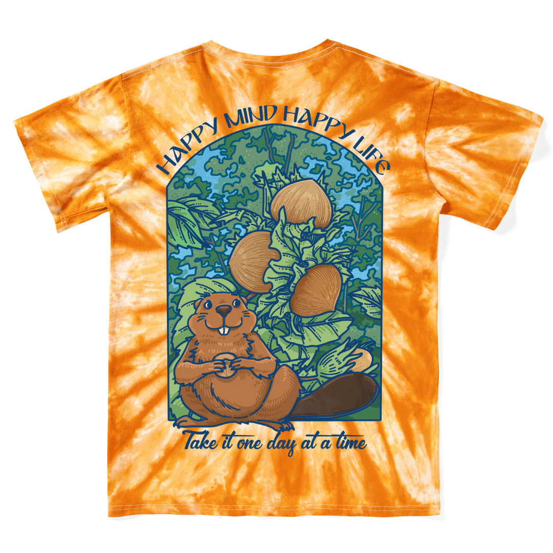 Happy Mind Happy Life Tie Dye Tee