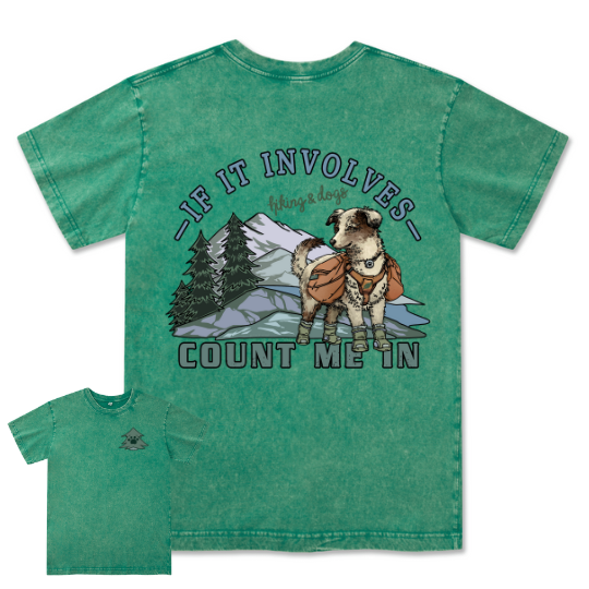 Hiking & Dogs Adventure Washed Tee