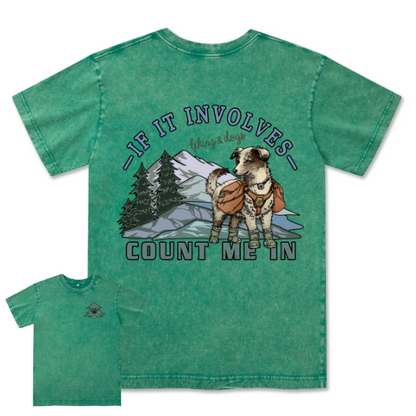 Hiking & Dogs Adventure Washed Tee