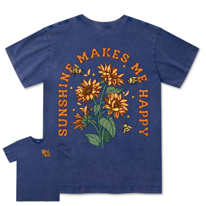 Freeleaf Sunshine Makes Me Happy Washed Tee