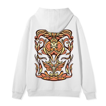 Freeleaf Golden Glow Back-printed Unisex Nature Inspired Fleece Full-Zip Hoodie