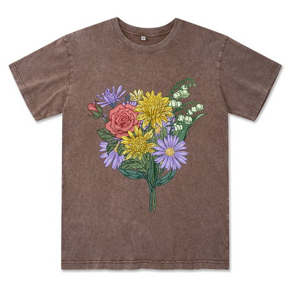 Symphony of Flowers Unisex Washed Tee