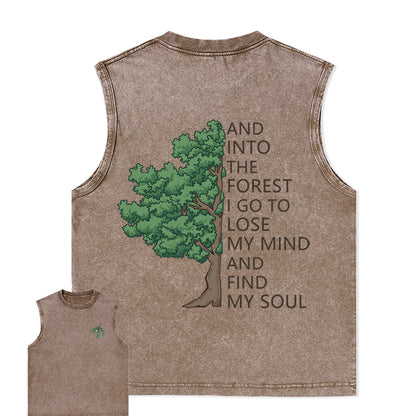 Freeleaf Into Forest And Find My Soul Unisex Washed Tank Tops