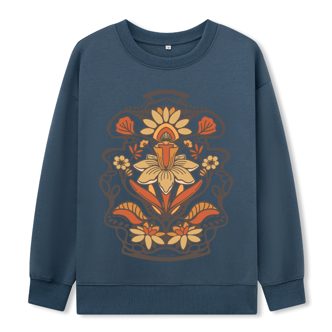 Spring Flower Front-printed Sweatshirt