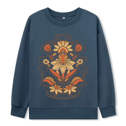 Spring Flower Front-printed Sweatshirt