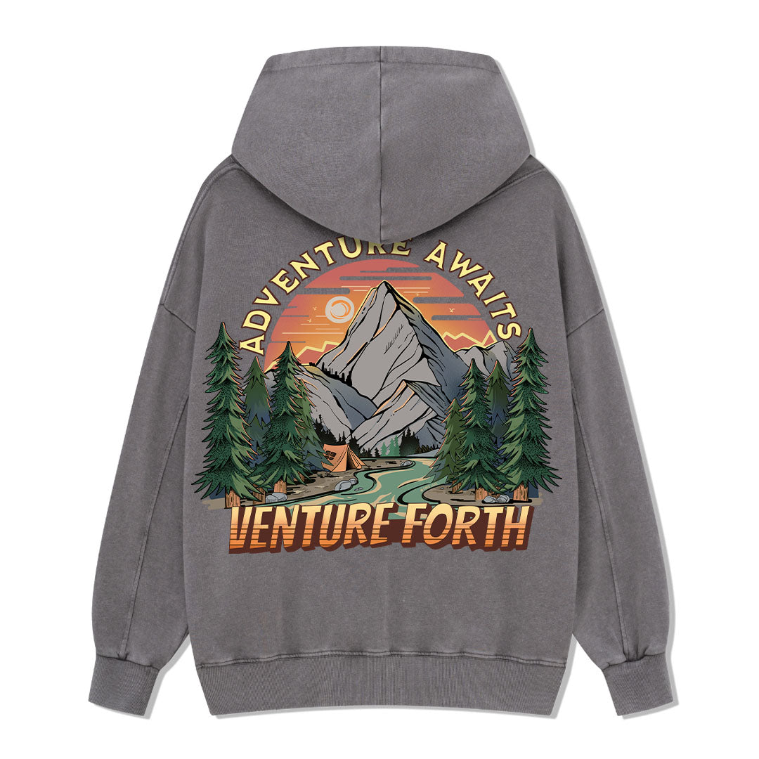 Adventure Awaits Washed Hoodie