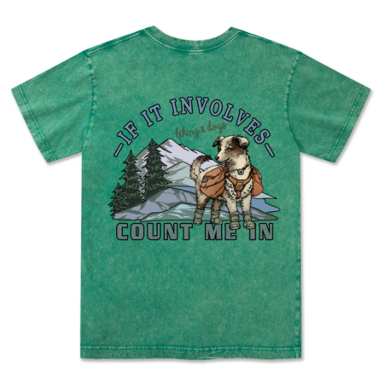 Hiking & Dogs Adventure Washed Tee
