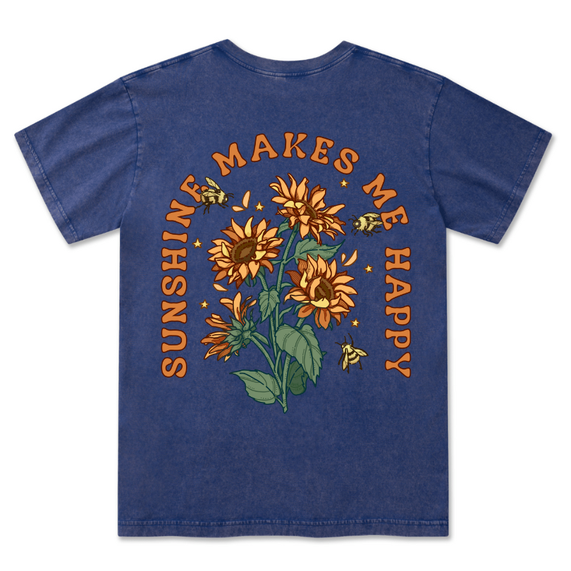 Freeleaf Sunshine Makes Me Happy Washed Tee